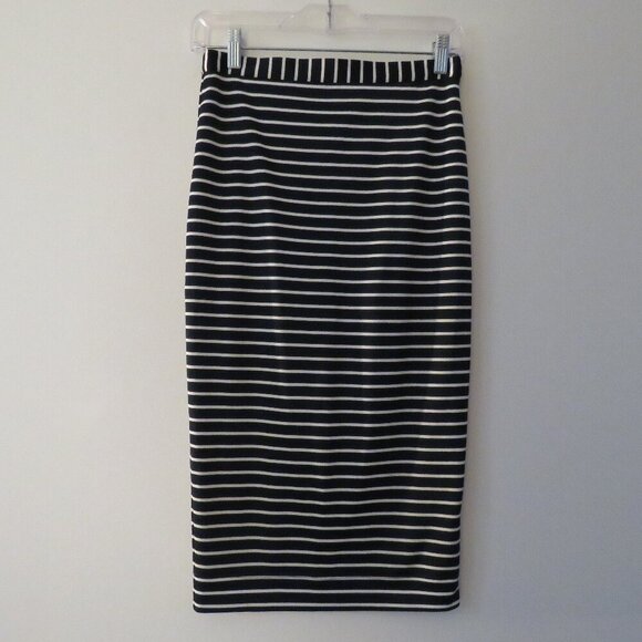 HEIDI MERRICK Kubo Navy White Striped Pencil Skirt Coastal Preppy - Size S - Picture 3 of 14